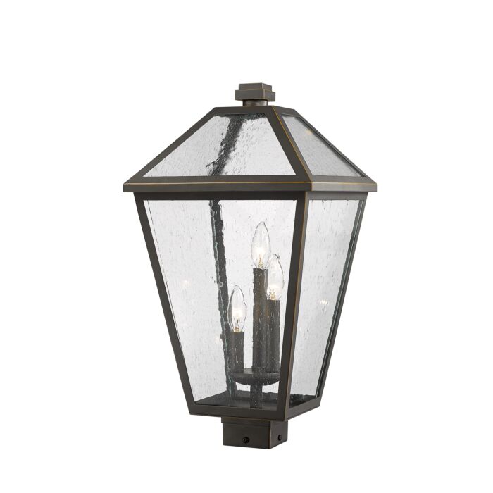 Z Lite Talbot 3 Light Outdoor Post Mount Fixture Light In Oil Rubbed Bronze