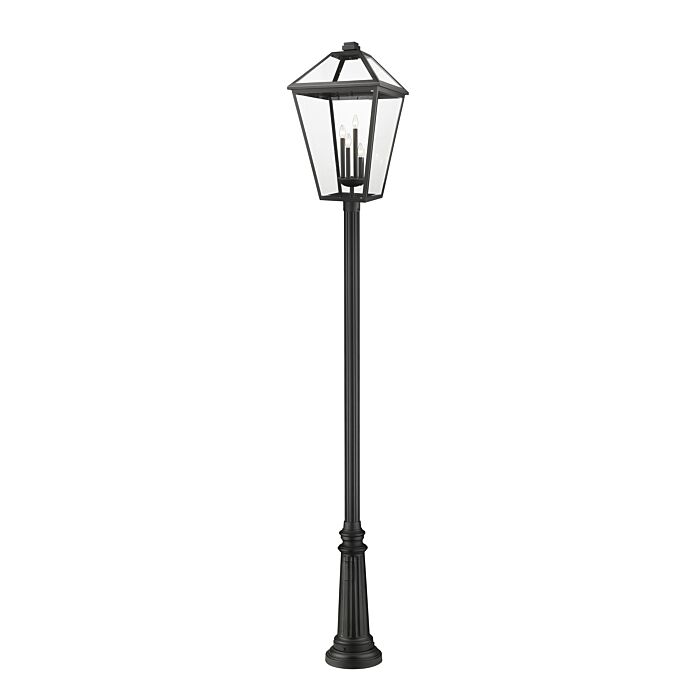 Z Lite Talbot 4 Light Outdoor Post Mounted Fixture Light In Black