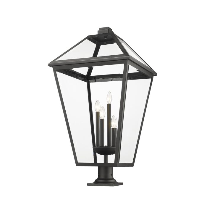 Z Lite Talbot 4 Light Outdoor Pier Mounted Fixture Light In Black