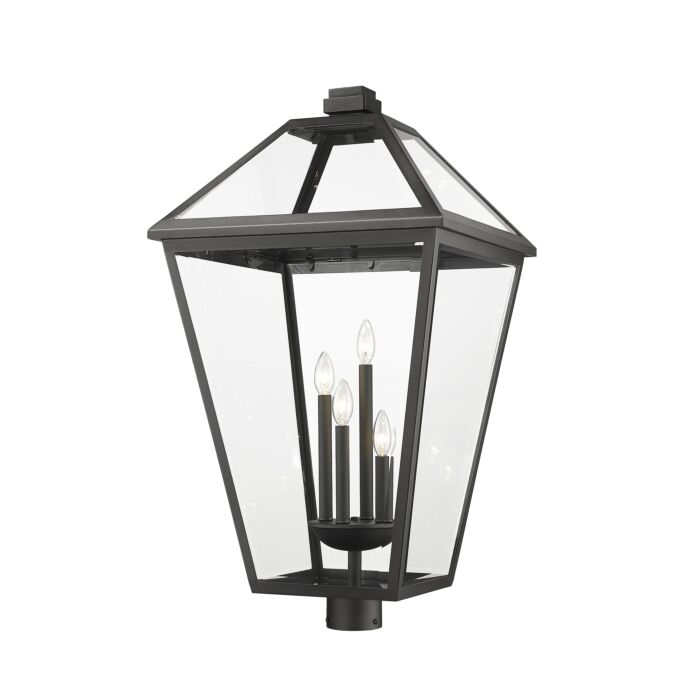Z Lite Talbot 4 Light Outdoor Post Mount Fixture Light In Black