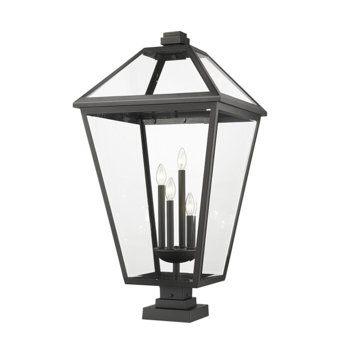 Z Lite Talbot 4 Light Outdoor Pier Mounted Fixture Light In Black