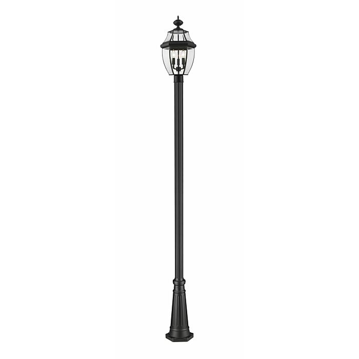 Z Lite Westover 3 Light Outdoor Post Mounted Fixture Light In Black