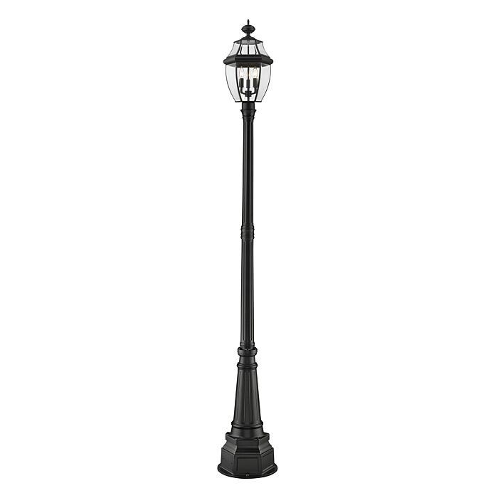 Z Lite Westover 3 Light Outdoor Post Mounted Fixture Light In Black