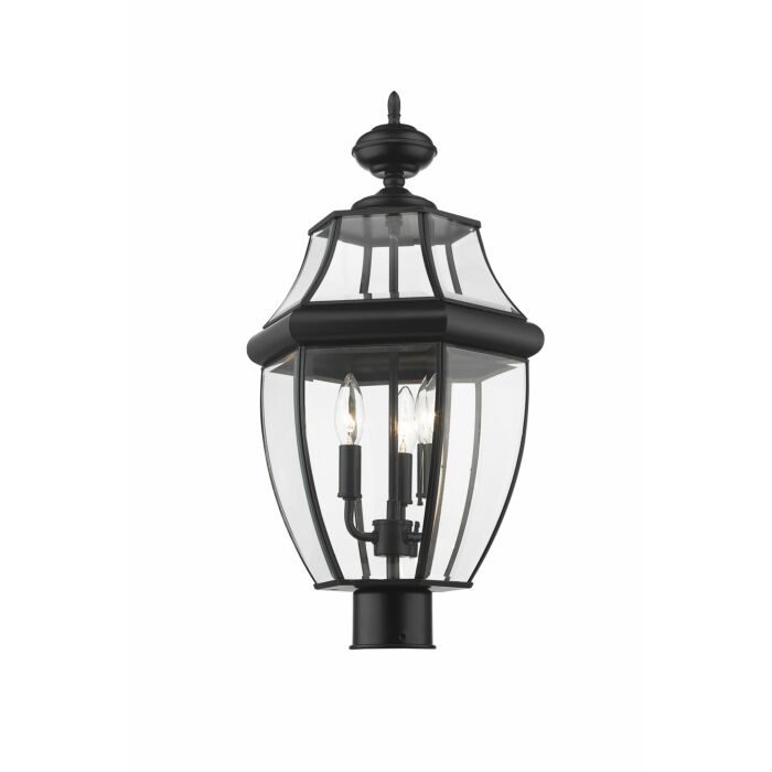 Z Lite Westover 3 Light Outdoor Post Mount Fixture Light In Black