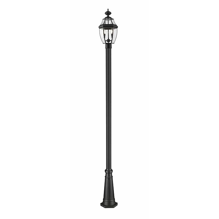 Z Lite Westover 2 Light Outdoor Post Mounted Fixture Light In Black