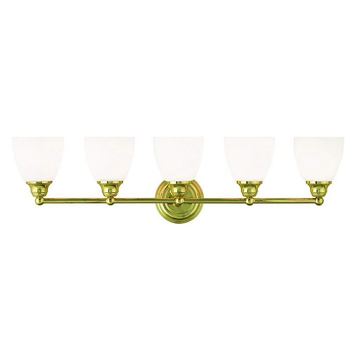 Somerville 5-Light Bathroom Vanity Light in Polished Brass