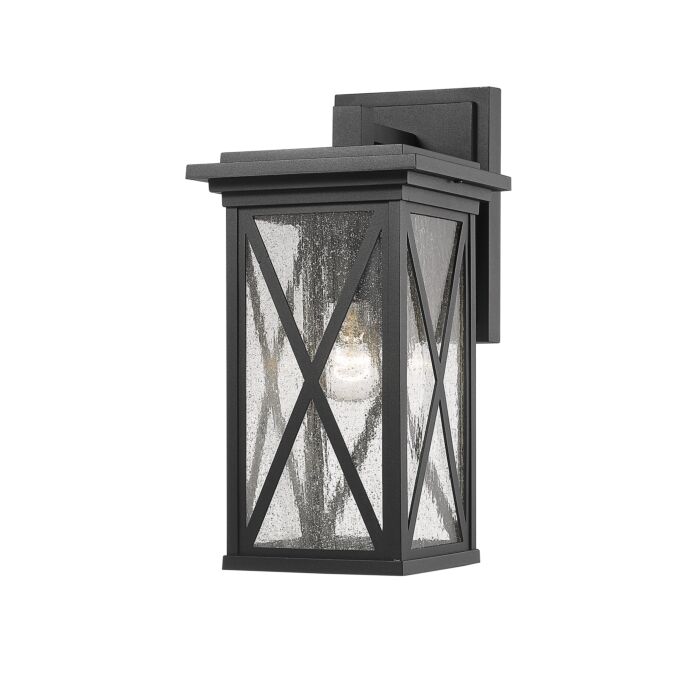 Z Lite Brookside 1 Light Outdoor Wall Sconce In Black