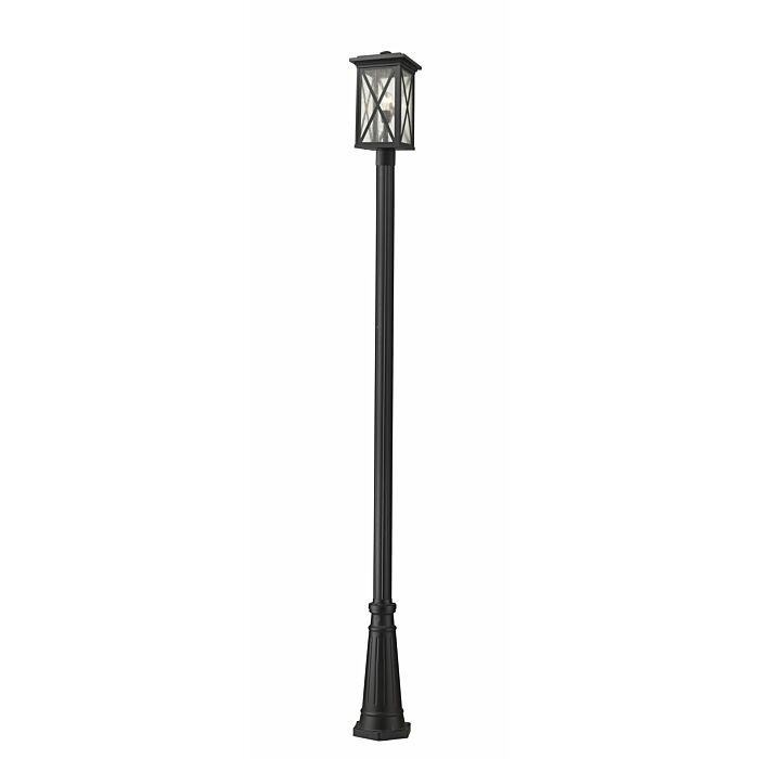 Z Lite Brookside 1 Light Outdoor Post Mounted Fixture Light In Black