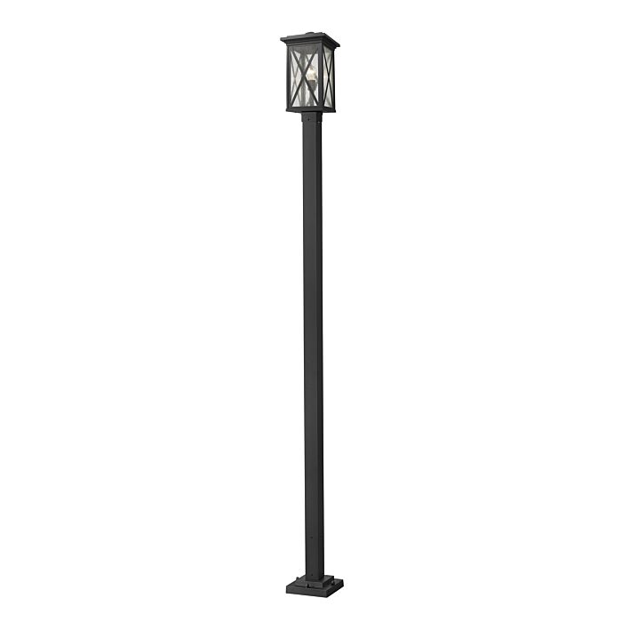 Z Lite Brookside 1 Light Outdoor Post Mounted Fixture Light In Black