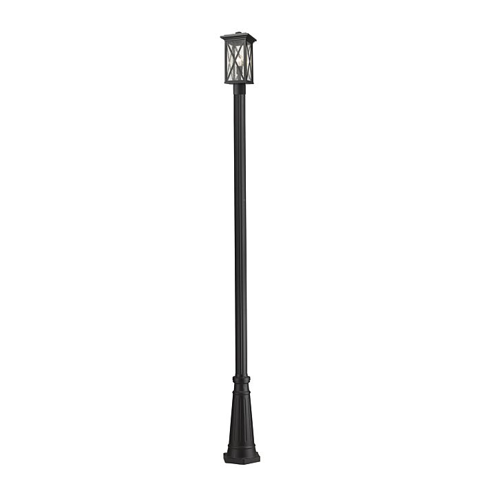 Z Lite Brookside 1 Light Outdoor Post Mounted Fixture Light In Black