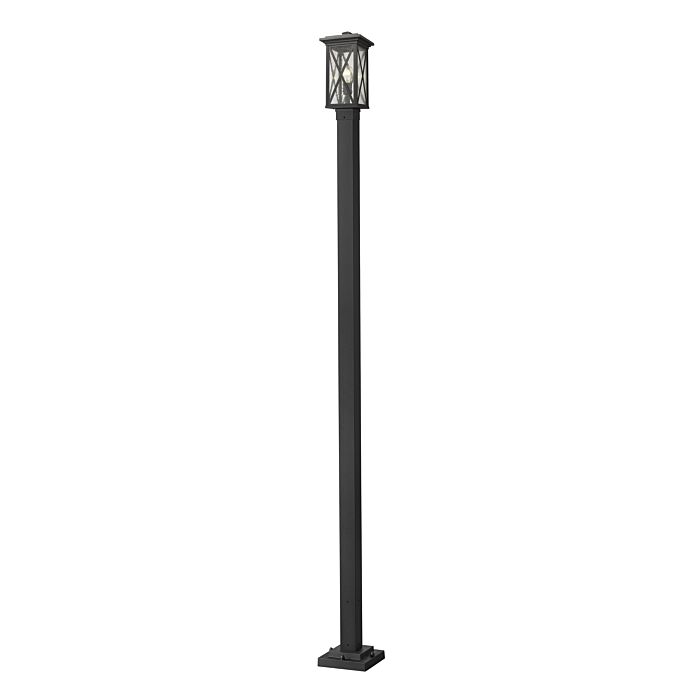 Z Lite Brookside 1 Light Outdoor Post Mounted Fixture Light In Black