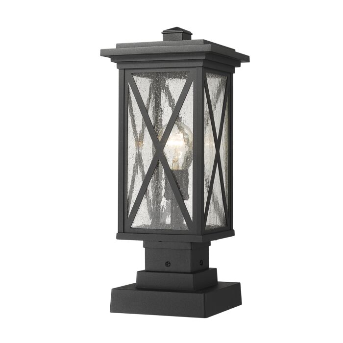 Z Lite Brookside 1 Light Outdoor Pier Mounted Fixture Light In Black