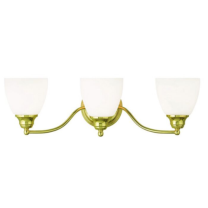 Somerville 3-Light Bathroom Vanity Light in Polished Brass