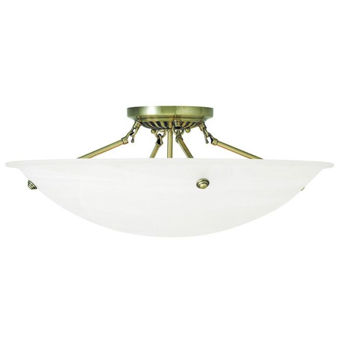 Oasis 4-Light Ceiling Mount in Antique Brass
