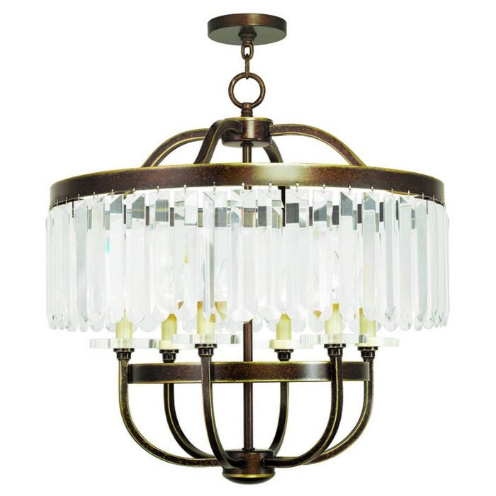 Ashton 6-Light Chandelier in Hand Applied Palacial Bronze