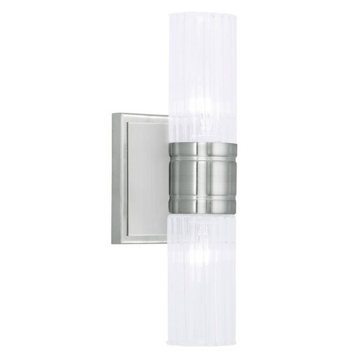 Midtown 2-Light Bathroom Vanity Light in Brushed Nickel