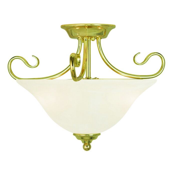Coronado 2-Light Ceiling Mount in Polished Brass