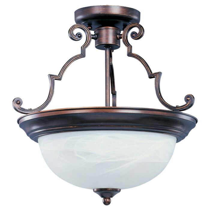 Maxim Essentials 2 Light Semi Flush Mount in Oil Rubbed Bronze