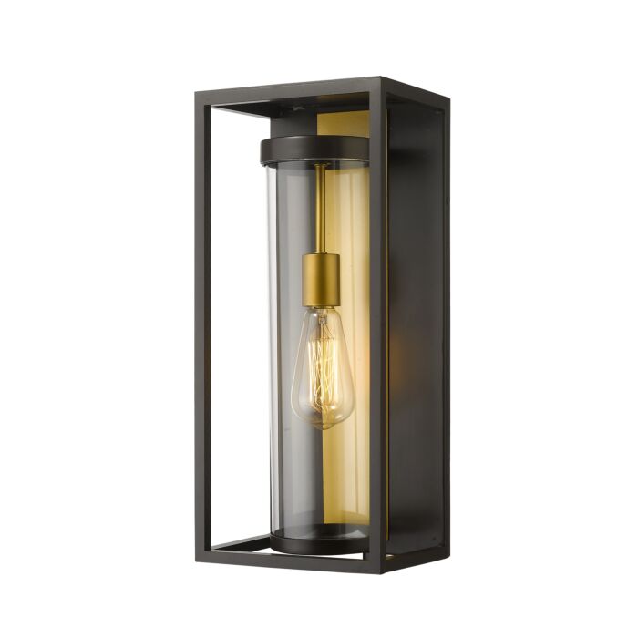 Z Lite Dunbroch 1 Light Outdoor Wall Sconce In Deep Bronze With Outdoor Brass