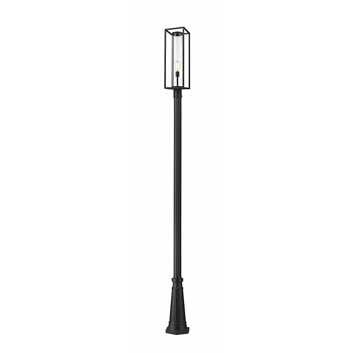 Z Lite Dunbroch 1 Light Outdoor Post Mounted Fixture Light In Black