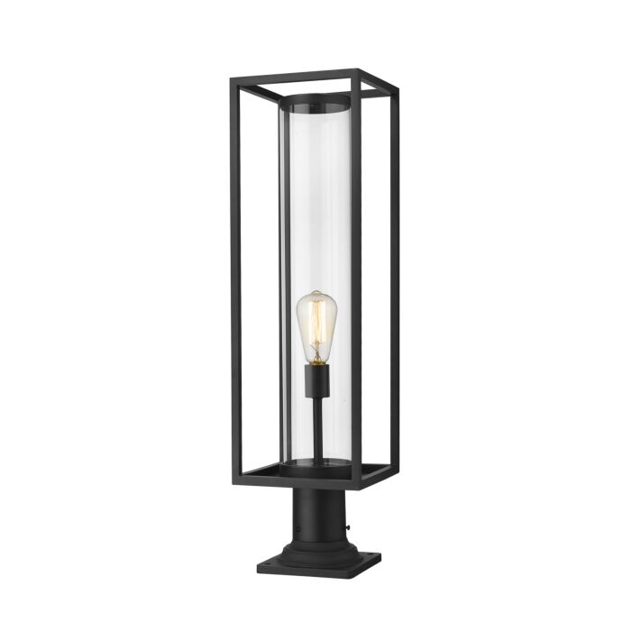 Z Lite Dunbroch 1 Light Outdoor Pier Mounted Fixture Light In Black