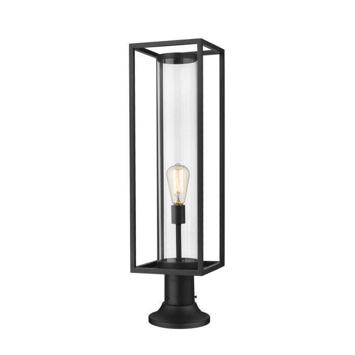 Z Lite Dunbroch 1 Light Outdoor Pier Mounted Fixture Light In Black