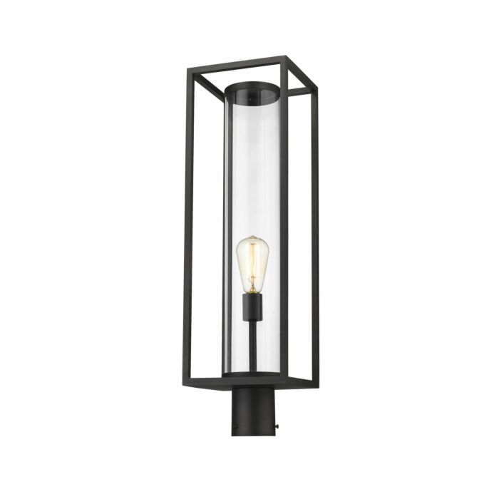 Z Lite Dunbroch 1 Light Outdoor Post Mount Fixture Light In Black