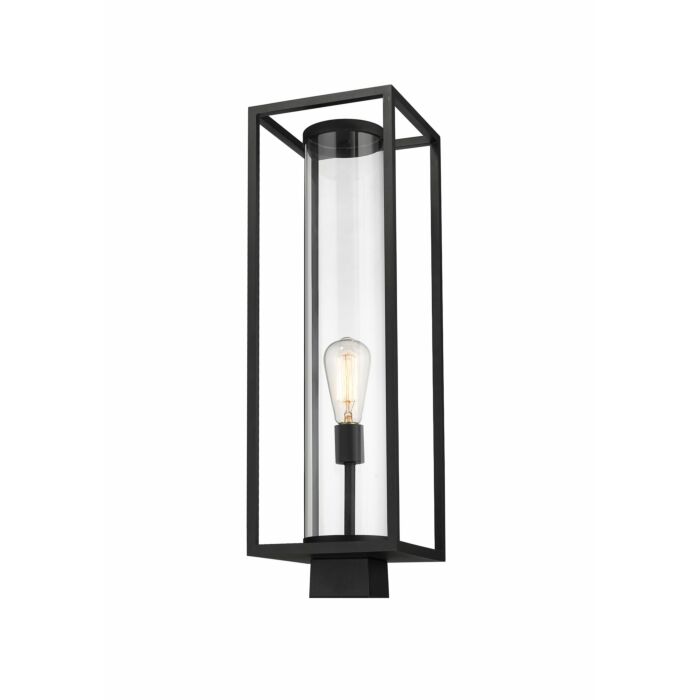 Z Lite Dunbroch 1 Light Outdoor Post Mount Fixture Light In Black