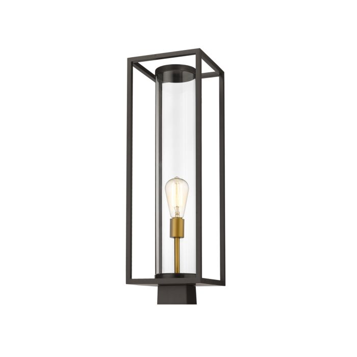 Z Lite Dunbroch 1 Light Outdoor Post Mount Fixture Light In Deep Bronze With Outdoor Brass