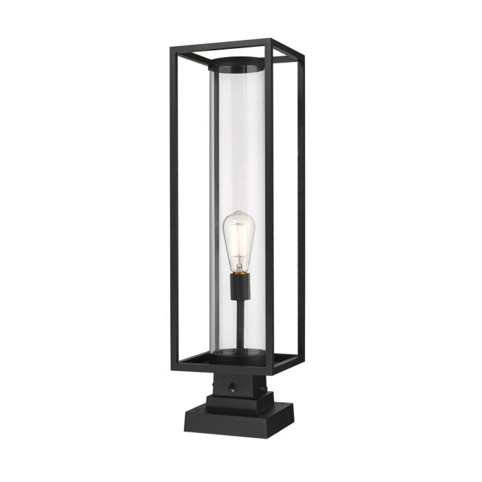 Z Lite Dunbroch 1 Light Outdoor Pier Mounted Fixture Light In Black