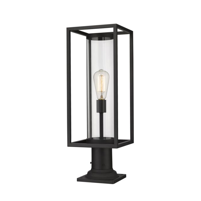 Z Lite Dunbroch 1 Light Outdoor Pier Mounted Fixture Light In Black