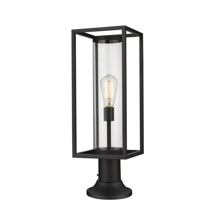 Z Lite Dunbroch 1 Light Outdoor Pier Mounted Fixture Light In Black