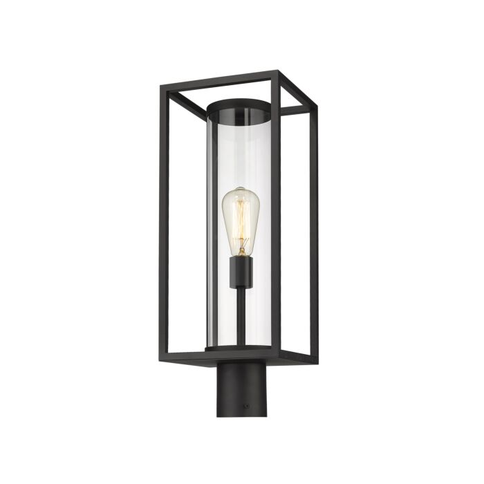 Z Lite Dunbroch 1 Light Outdoor Post Mount Fixture Light In Black