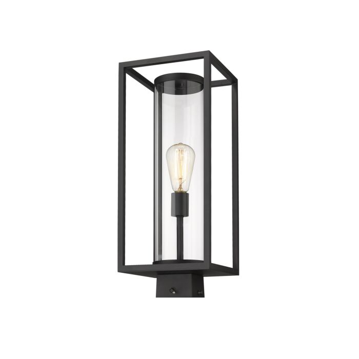 Z Lite Dunbroch 1 Light Outdoor Post Mount Fixture Light In Black