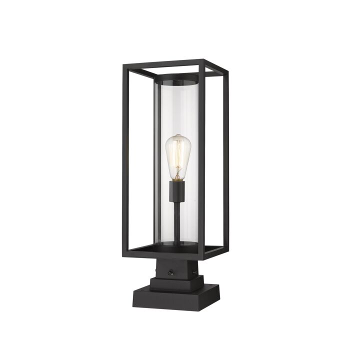 Z Lite Dunbroch 1 Light Outdoor Pier Mounted Fixture Light In Black