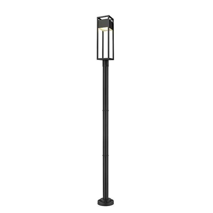 Z Lite Barwick 1 Light Outdoor Post Mounted Fixture Light In Black