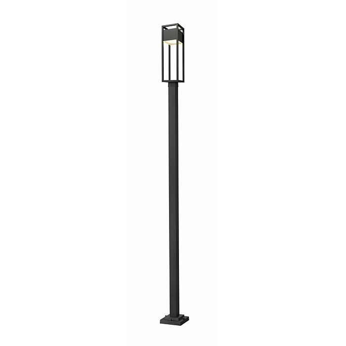 Z Lite Barwick 1 Light Outdoor Post Mounted Fixture Light In Black