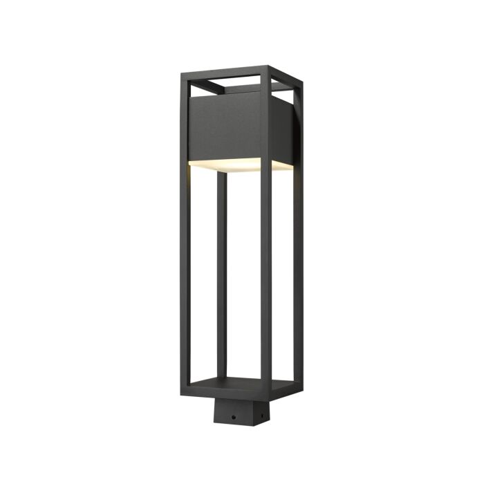 Z Lite Barwick 1 Light Outdoor Post Mount Fixture Light In Black