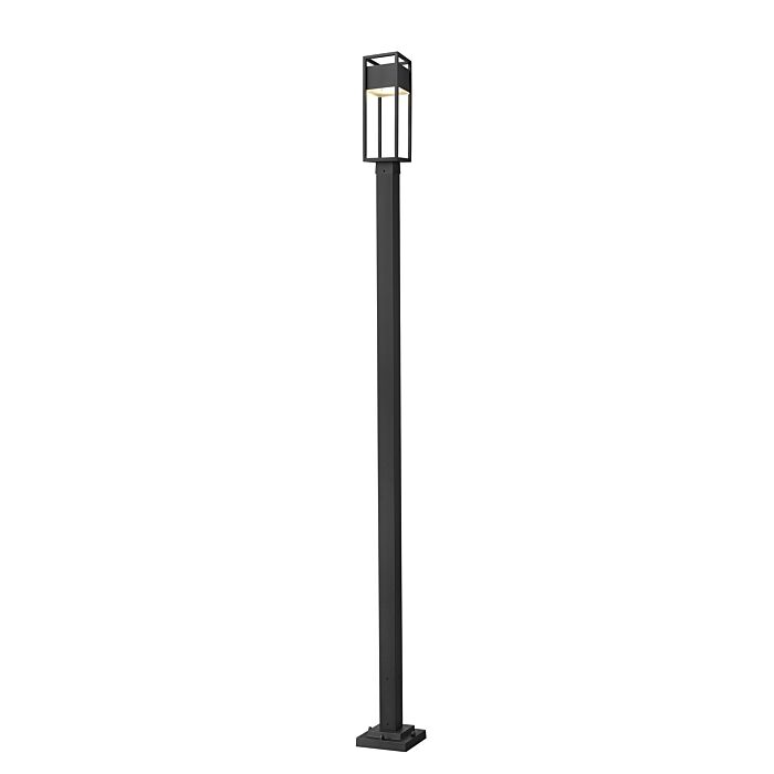 Z Lite Barwick 1 Light Outdoor Post Mounted Fixture Light In Black