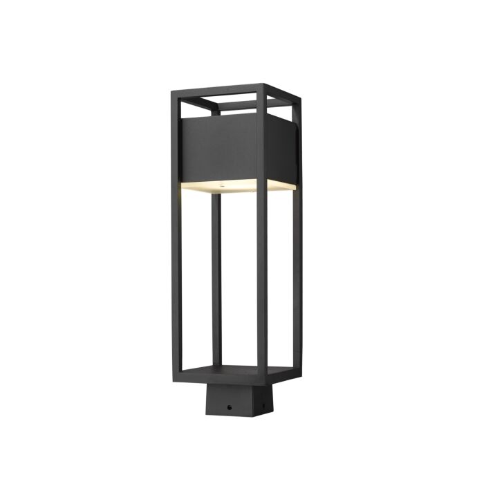 Z Lite Barwick 1 Light Outdoor Post Mount Fixture Light In Black
