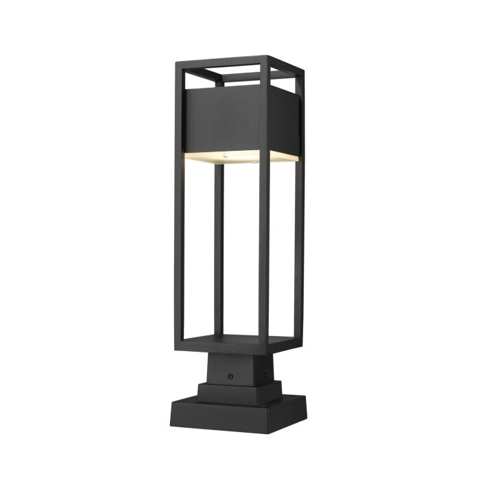 Z Lite Barwick 1 Light Outdoor Pier Mounted Fixture Light In Black