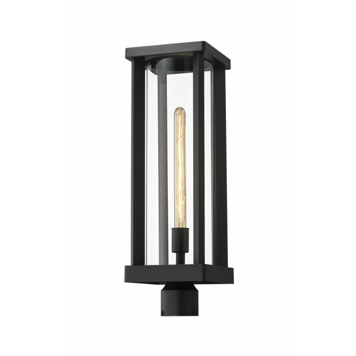 Z Lite Glenwood 1 Light Outdoor Post Mount Fixture Light In Black