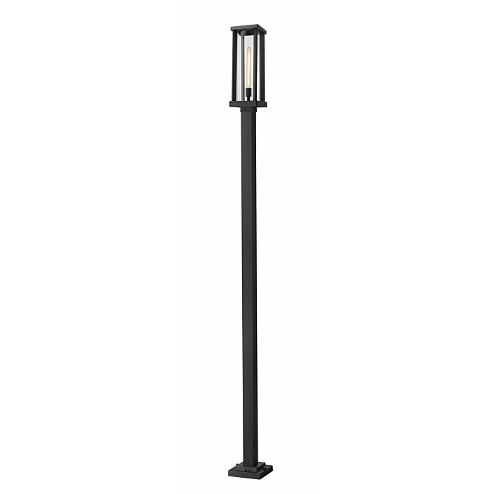 Z Lite Glenwood 1 Light Outdoor Post Mounted Fixture Light In Black
