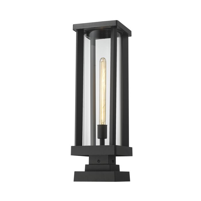 Z Lite Glenwood 1 Light Outdoor Pier Mounted Fixture Light In Black