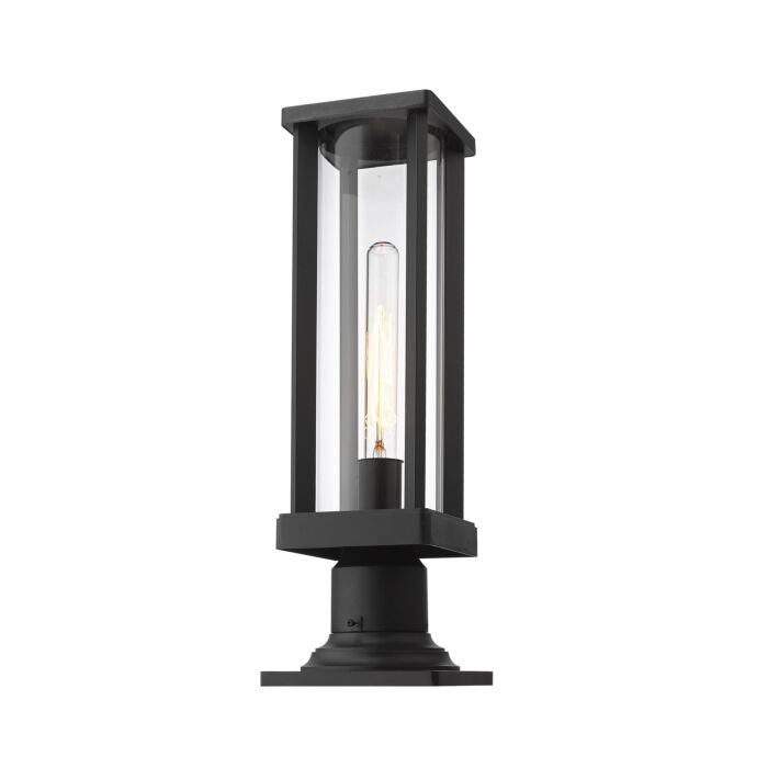Z Lite Glenwood 1 Light Outdoor Pier Mounted Fixture Light In Black