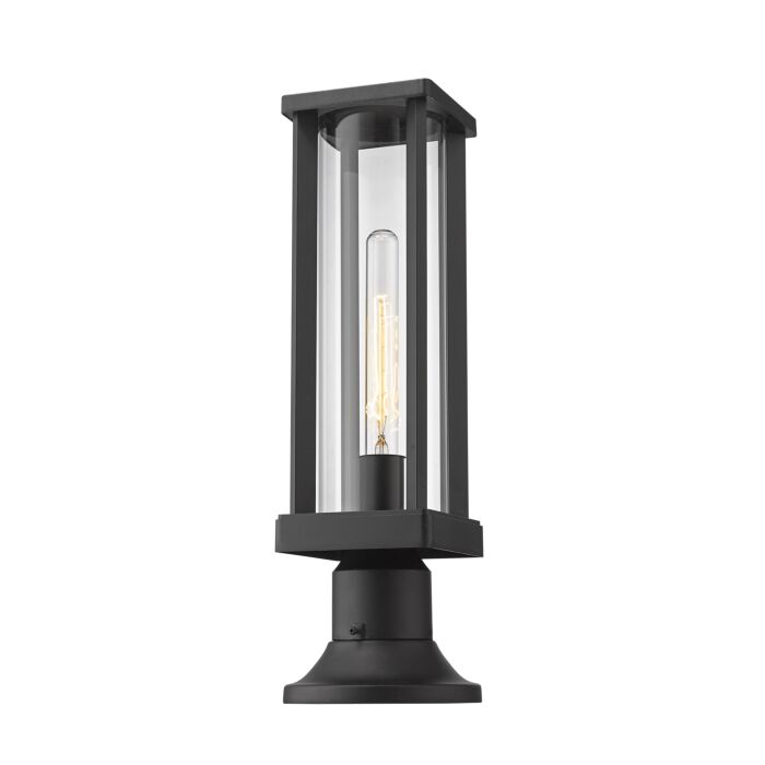 Z Lite Glenwood 1 Light Outdoor Pier Mounted Fixture Light In Black