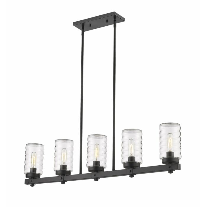 Z Lite Tahoe 5 Light Linear Pendant Light In Matte Black