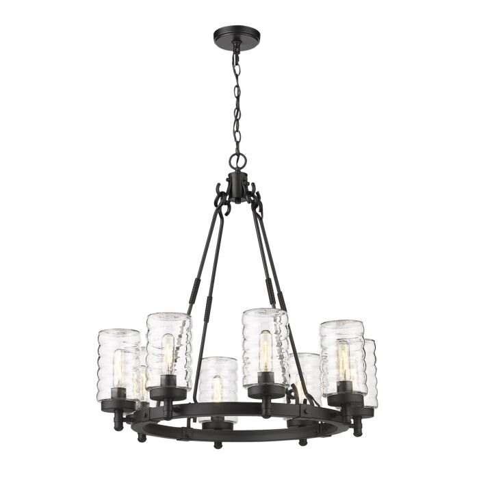 Z Lite Tahoe 8 Light Outdoor Pendant Light In Matte Black