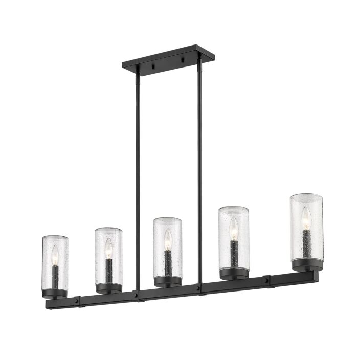 Z Lite Marlow 5 Light Linear Pendant Light In Matte Black
