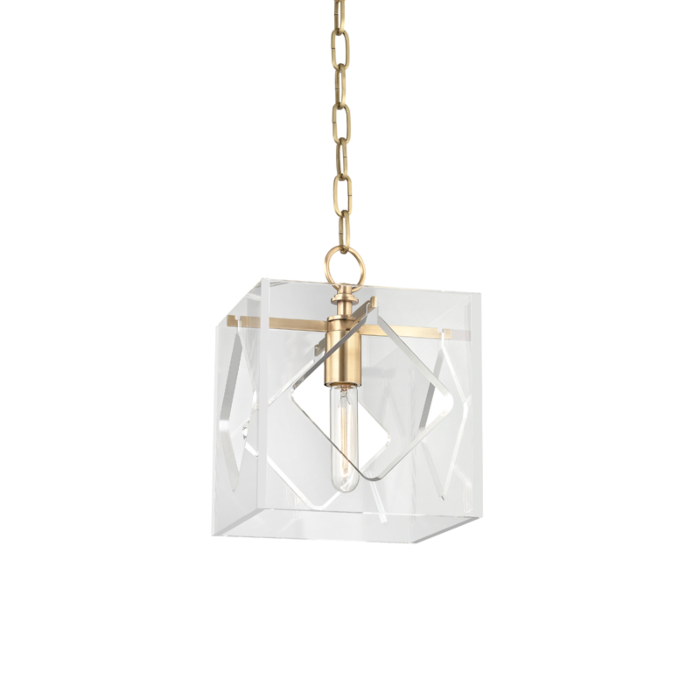 Hudson Valley Travis 11 Inch Pendant Light in Aged Brass